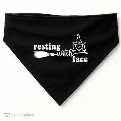 Resting Witch Face Funny Halloween USA-Made Doggie Bandana