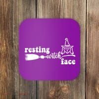 Resting Witch Face Funny Halloween Coaster thumb 0