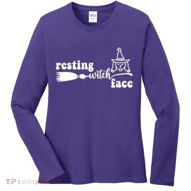 Resting Witch Face Funny Halloween Women's Long Sleeve Shirt