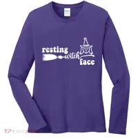 Resting Witch Face Funny Halloween Women's Long Sleeve Shirt thumb 0