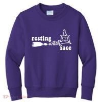 Resting Witch Face Funny Halloween Kids Sweatshirt thumb 0