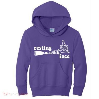 Resting Witch Face Funny Halloween Kids Hoodie