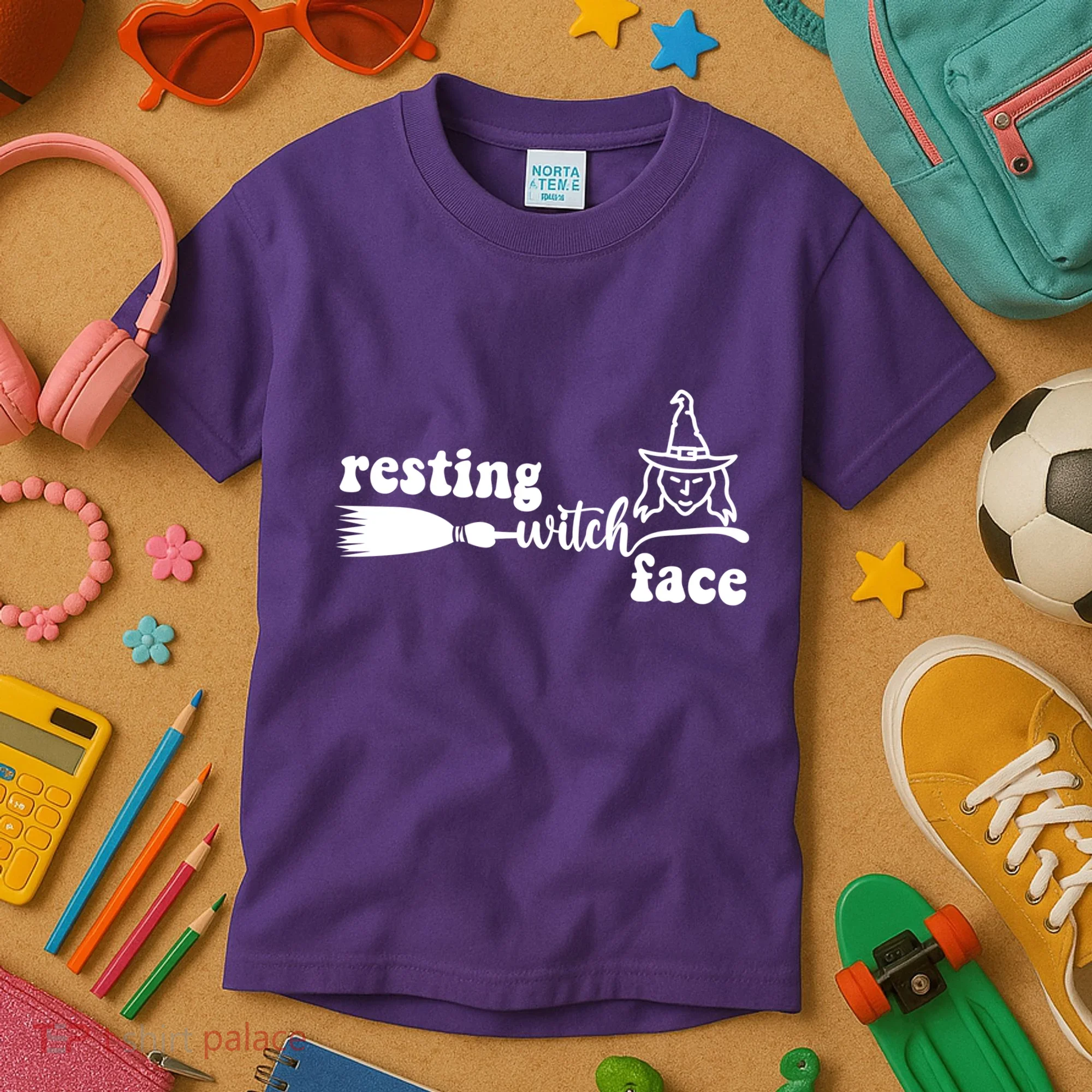 Resting Witch Face Funny Halloween Kids T-Shirt