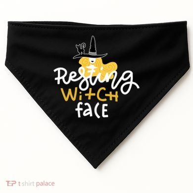 Resting Witch Face Funny Halloween USA-Made Doggie Bandana