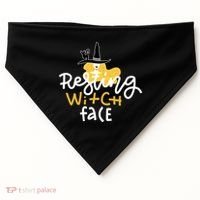 Resting Witch Face Funny Halloween USA-Made Doggie Bandana thumb 0