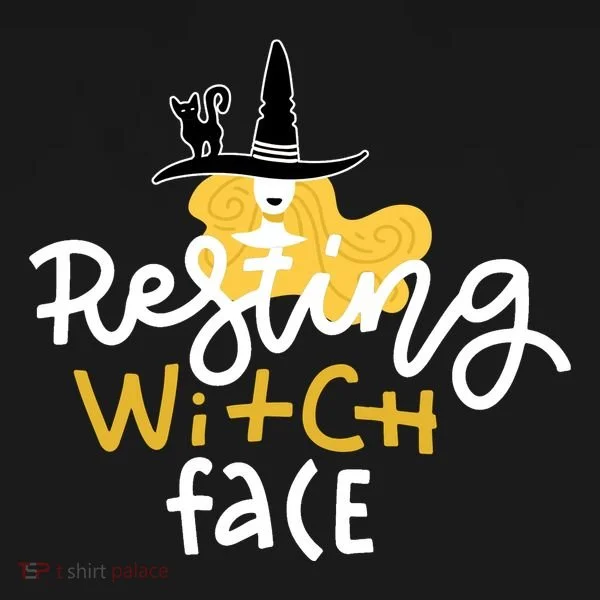 Resting Witch Face Funny Halloween Bucket Hat