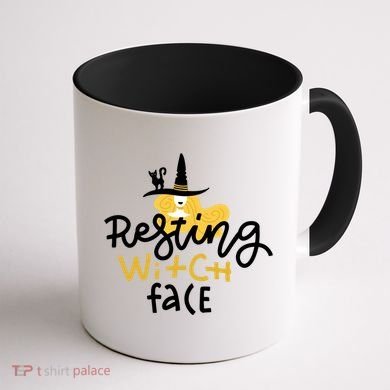 Resting Witch Face Funny Halloween Coffee Mug back