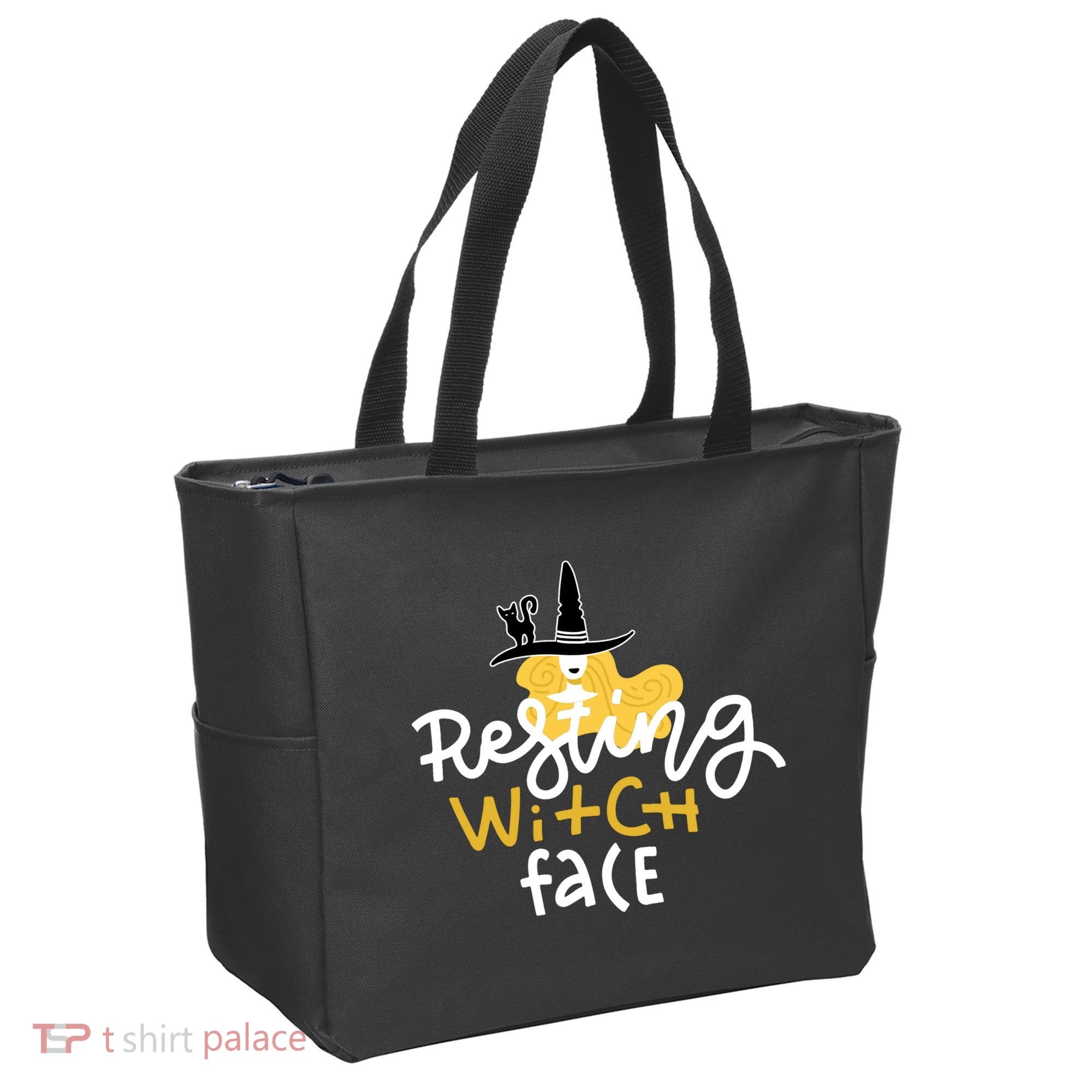 Resting Witch Face Funny Halloween Tote Bag