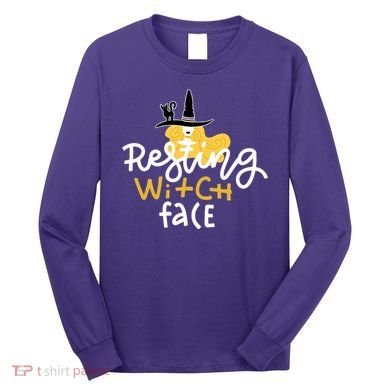 Resting Witch Face Funny Halloween Long Sleeve Shirt