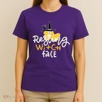 Resting Witch Face Funny Halloween T-Shirt thumb 4