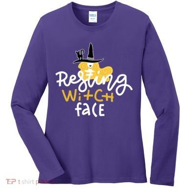 Resting Witch Face Funny Halloween Women's Long Sleeve Shirt