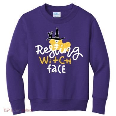 Resting Witch Face Funny Halloween Kids Sweatshirt