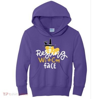 Resting Witch Face Funny Halloween Kids Hoodie