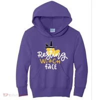 Resting Witch Face Funny Halloween Kids Hoodie thumb 0