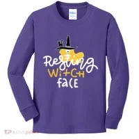 Resting Witch Face Funny Halloween Kids Long Sleeve Shirt thumb 0