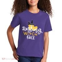 Resting Witch Face Funny Halloween Kids T-Shirt thumb 2