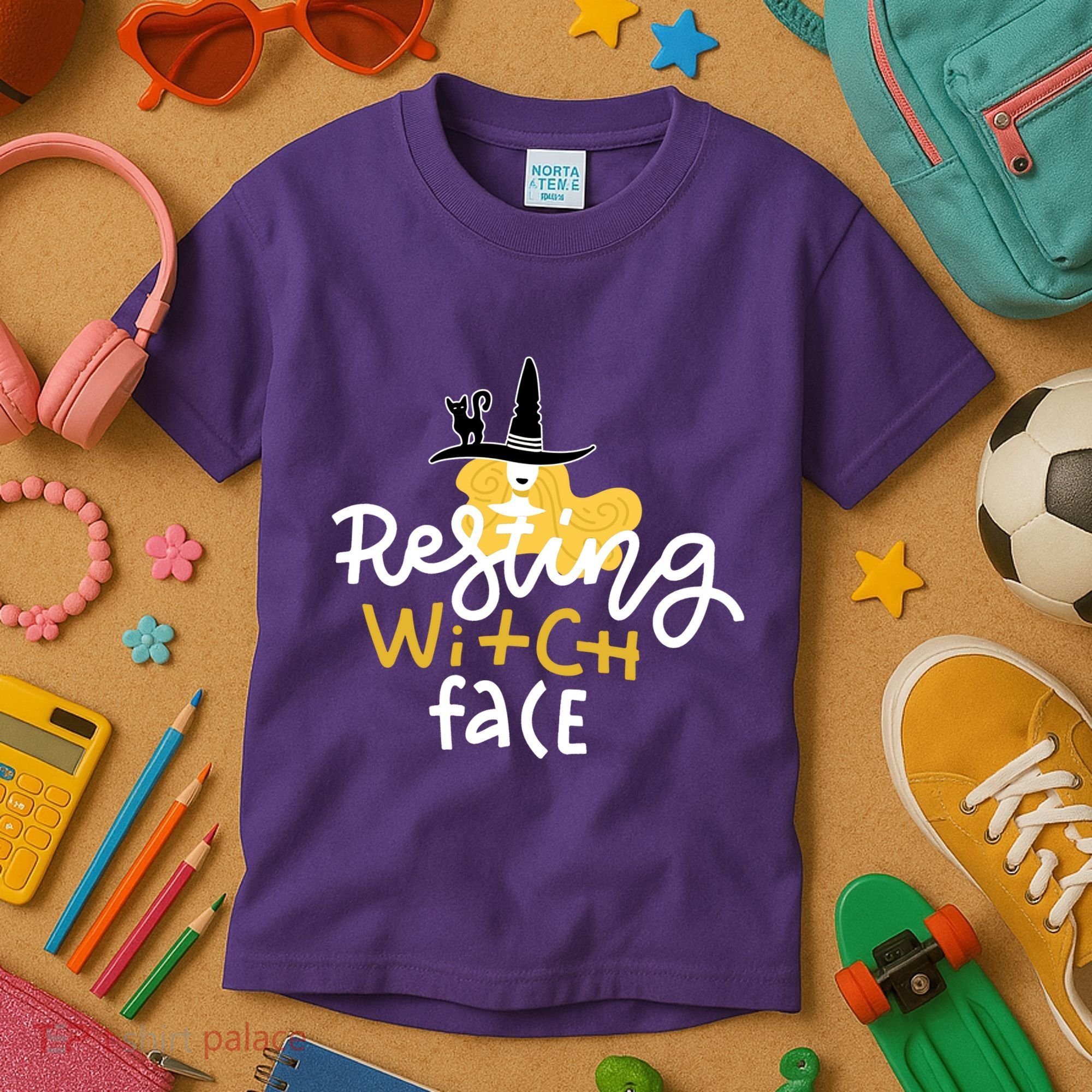 Resting Witch Face Funny Halloween Kids T-Shirt