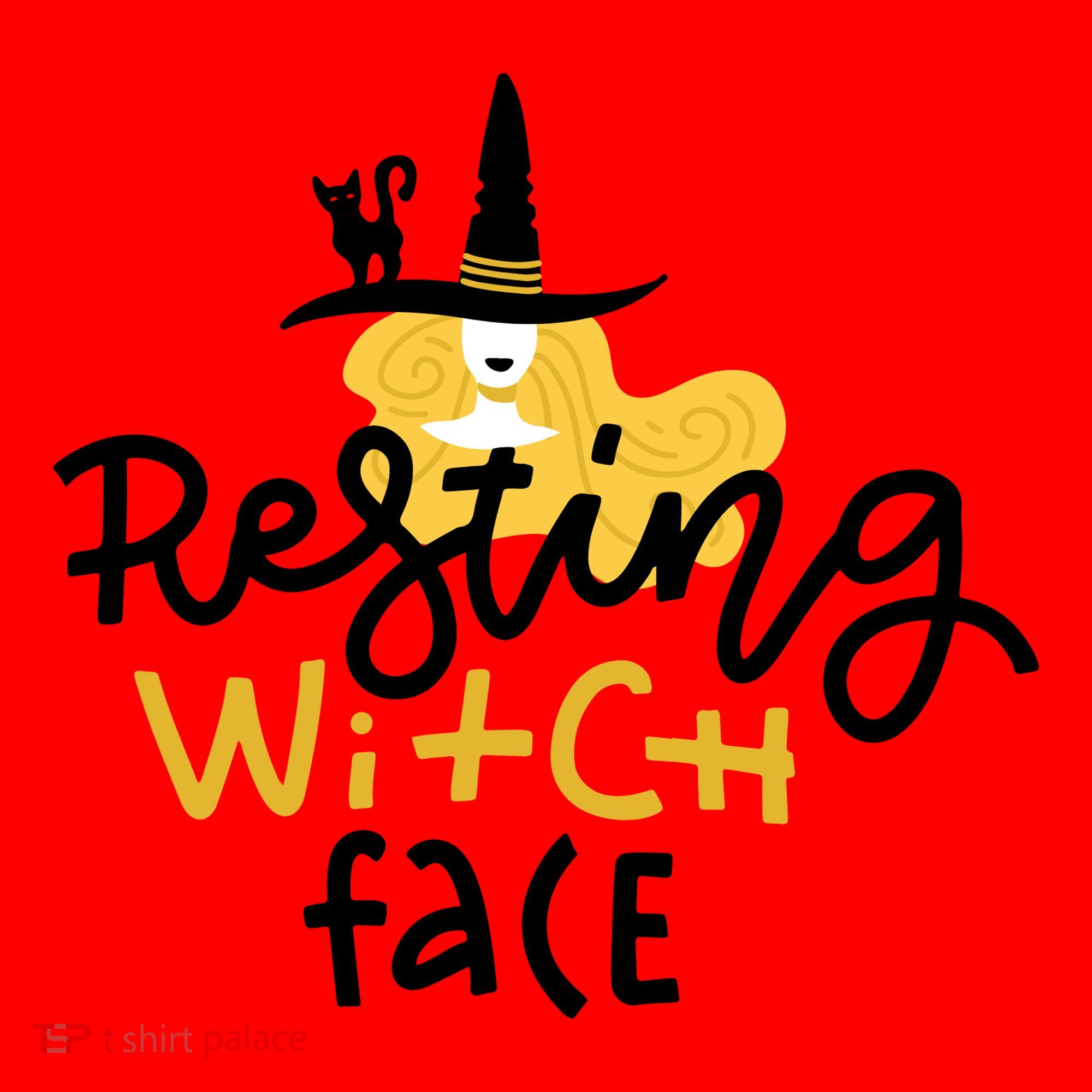 Resting Witch Face Funny Halloween Santa Hat