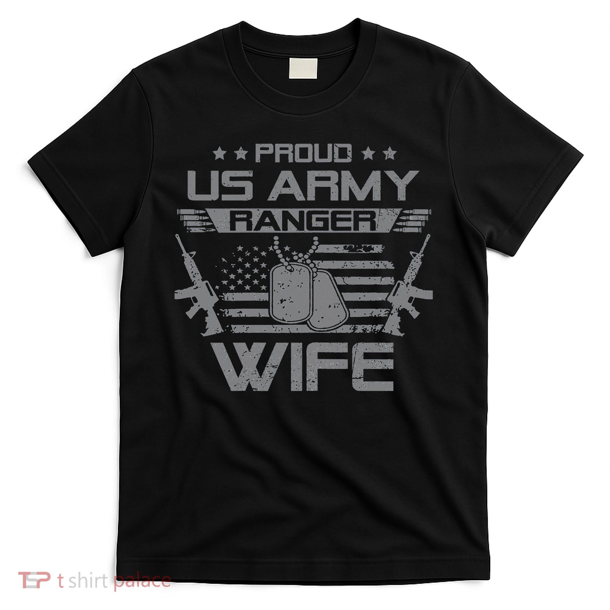 Ranger Wife Flag American Usa Military T-Shirt