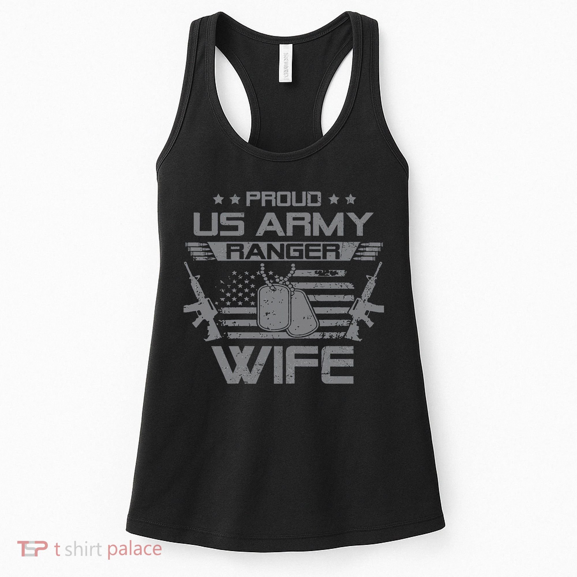 Ranger Wife Flag American Usa Military Women's Tank Top