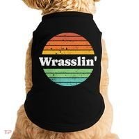 Retro Wrasslin Funny Wrestling Lover 70s Style Doggie Tank thumb 0