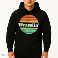 Retro Wrasslin Funny Wrestling Lover 70s Style Hoodie thumb 2