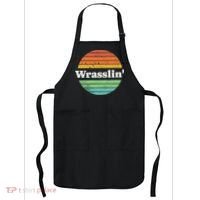 Retro Wrasslin Funny Wrestling Lover 70s Style Apron thumb 0