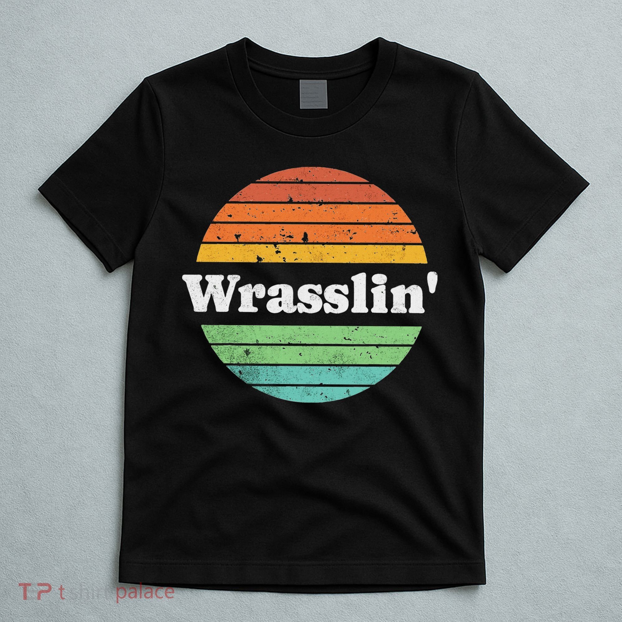 Retro Wrasslin Funny Wrestling Lover 70s Style T-Shirt