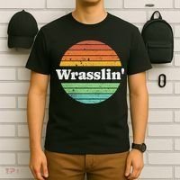 Retro Wrasslin Funny Wrestling Lover 70s Style T-Shirt thumb 6
