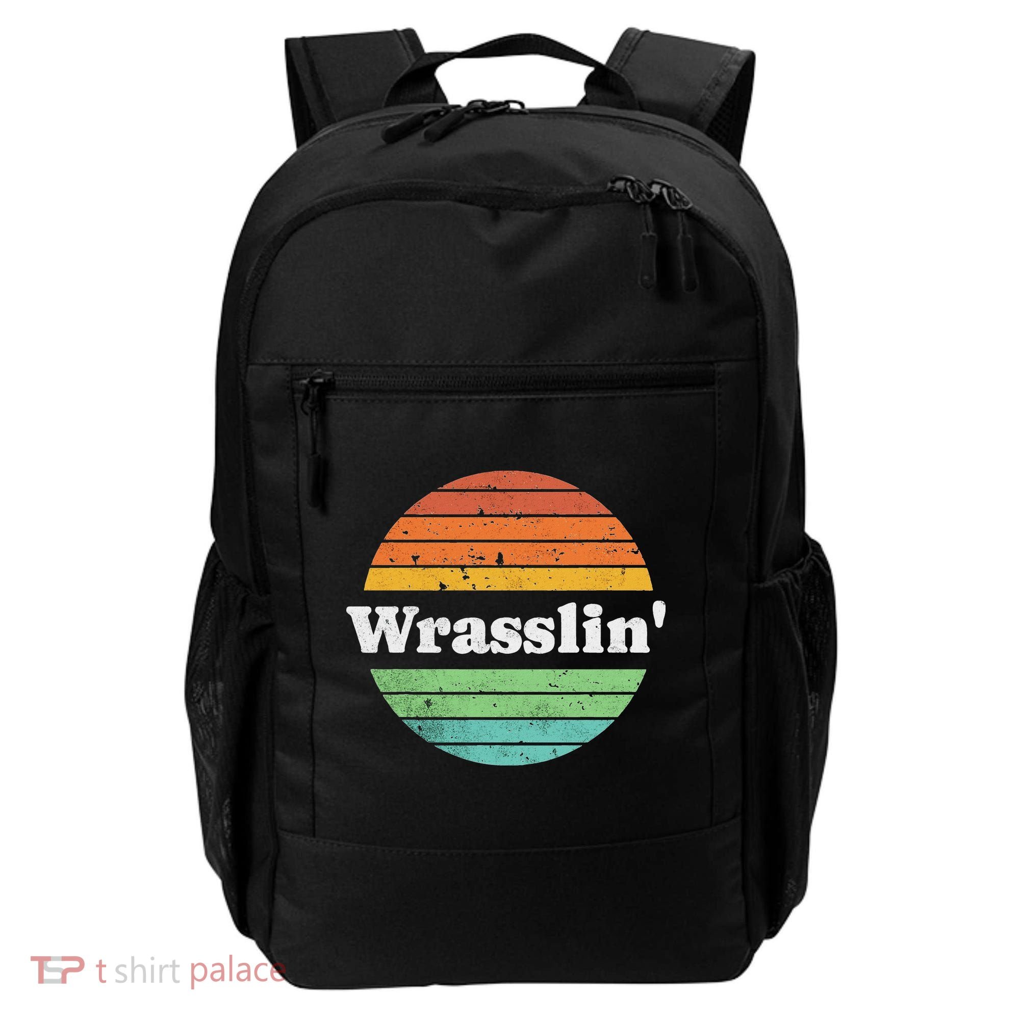 Retro Wrasslin Funny Wrestling Lover 70s Style Backpack