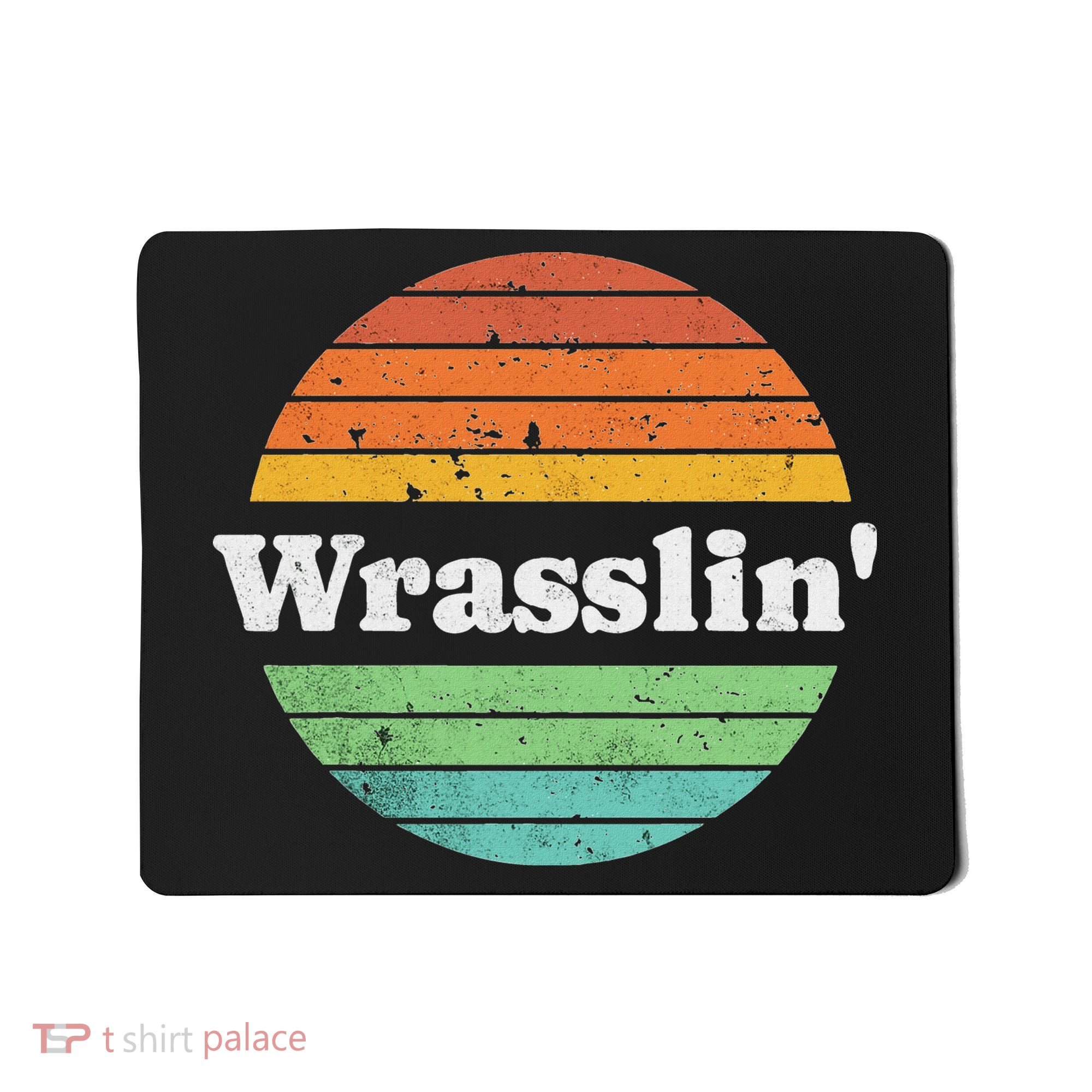 Retro Wrasslin Funny Wrestling Lover 70s Style Mousepad