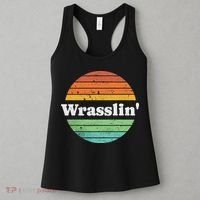 Retro Wrasslin Funny Wrestling Lover 70s Style Women's Tank Top thumb 3