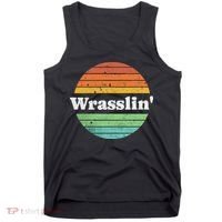 Retro Wrasslin Funny Wrestling Lover 70s Style Tank Top thumb 0