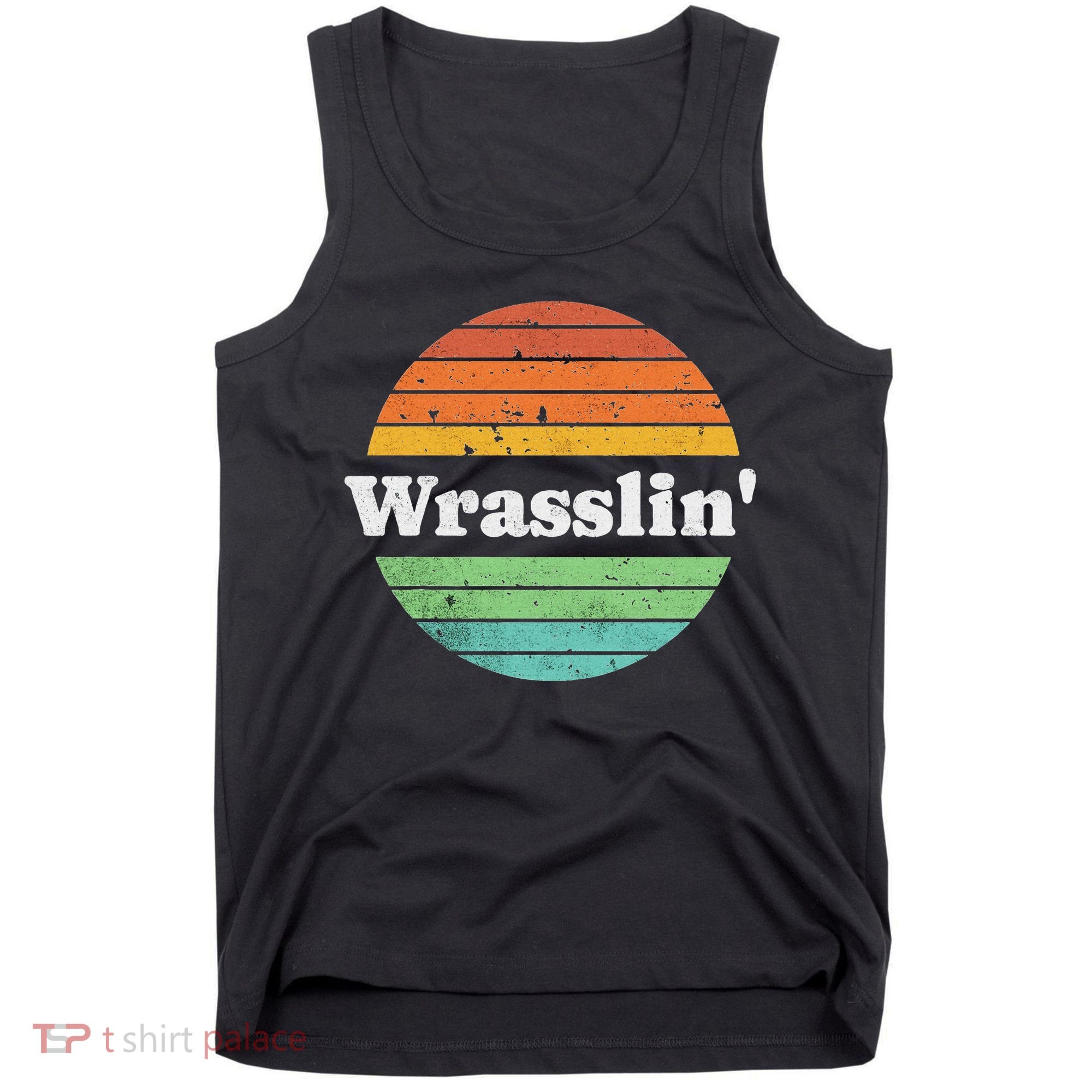 Retro Wrasslin Funny Wrestling Lover 70s Style Tank Top