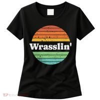 Retro Wrasslin Funny Wrestling Lover 70s Style Women's T-Shirt thumb 0