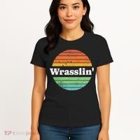 Retro Wrasslin Funny Wrestling Lover 70s Style Women's T-Shirt thumb 4
