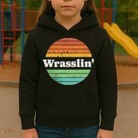 Retro Wrasslin Funny Wrestling Lover 70s Style Kids Hoodie thumb 3