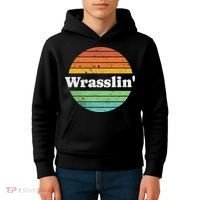 Retro Wrasslin Funny Wrestling Lover 70s Style Kids Hoodie thumb 4