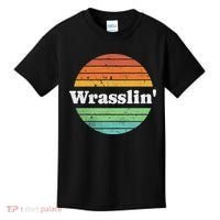 Retro Wrasslin Funny Wrestling Lover 70s Style Kids T-Shirt thumb 0