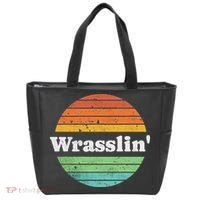 Retro Wrasslin Funny Wrestling Lover 70s Style Tote Bag thumb 0