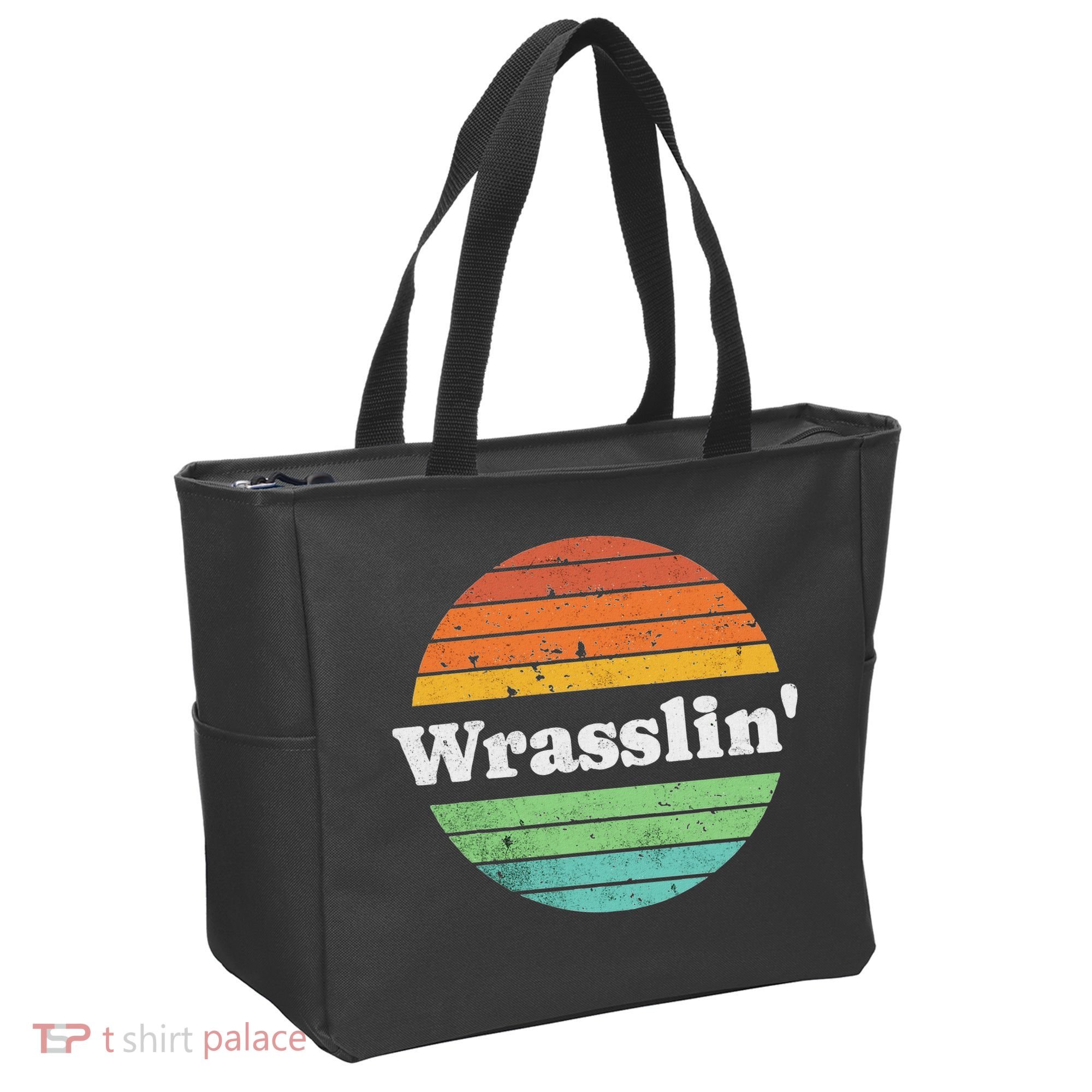 Retro Wrasslin Funny Wrestling Lover 70s Style Tote Bag
