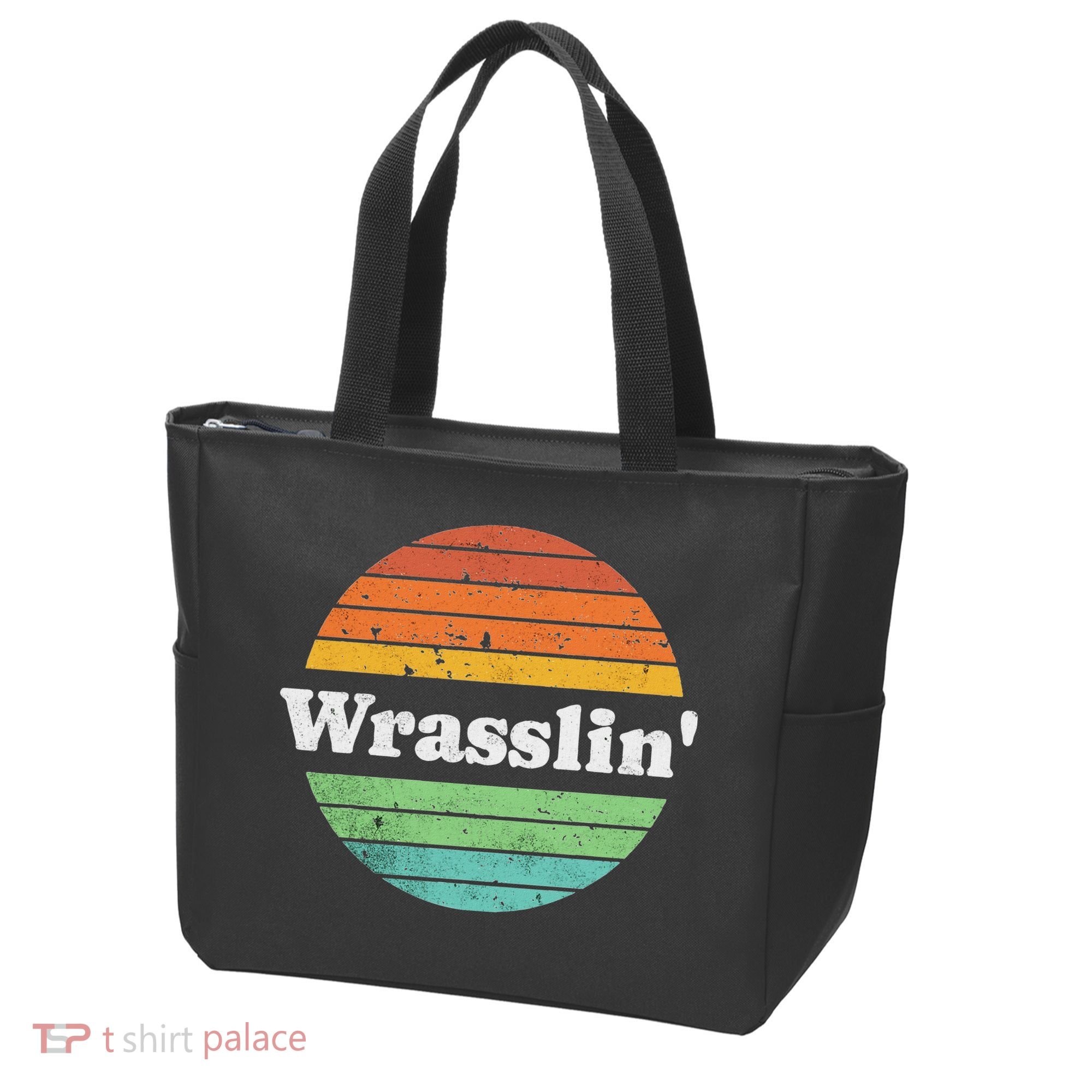 Retro Wrasslin Funny Wrestling Lover 70s Style Tote Bag