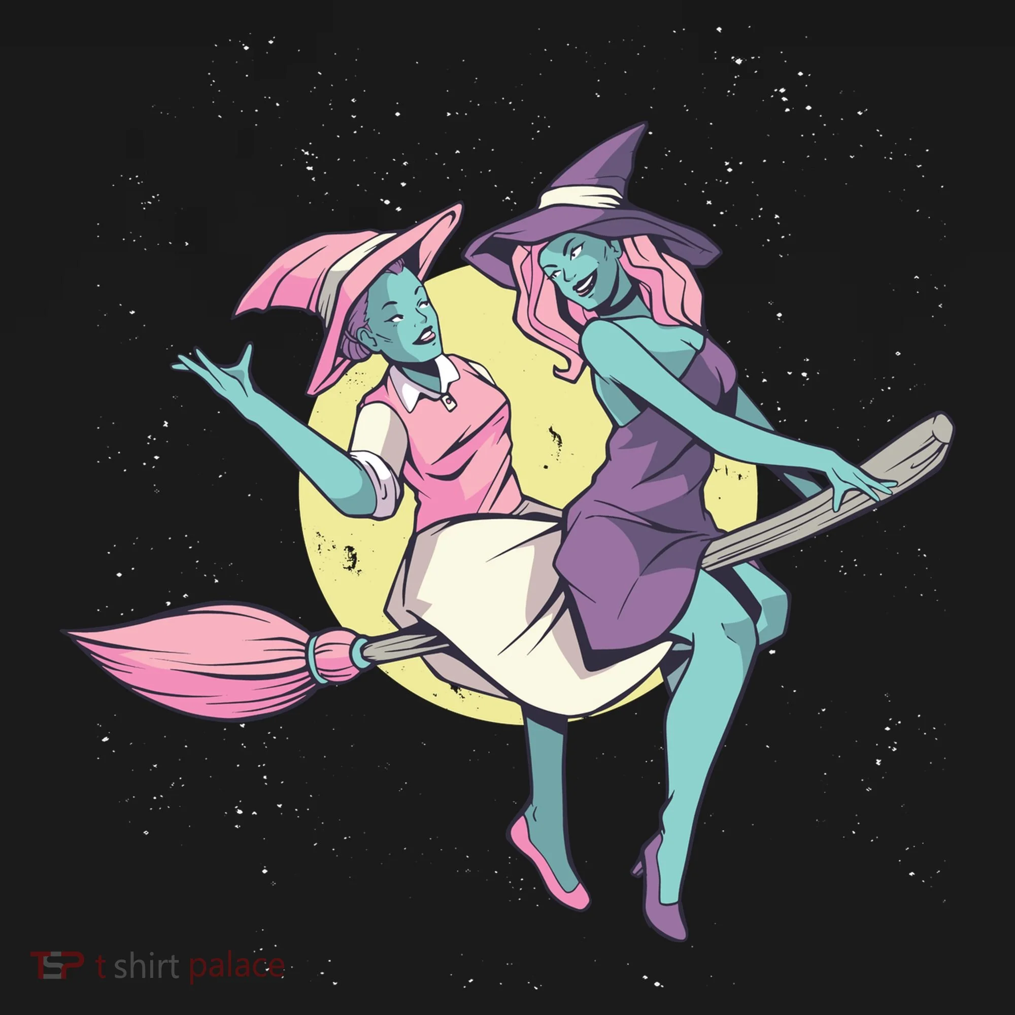 Retro Witches Flying Doggie Tank