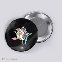 Retro Witches Flying Button thumb 0