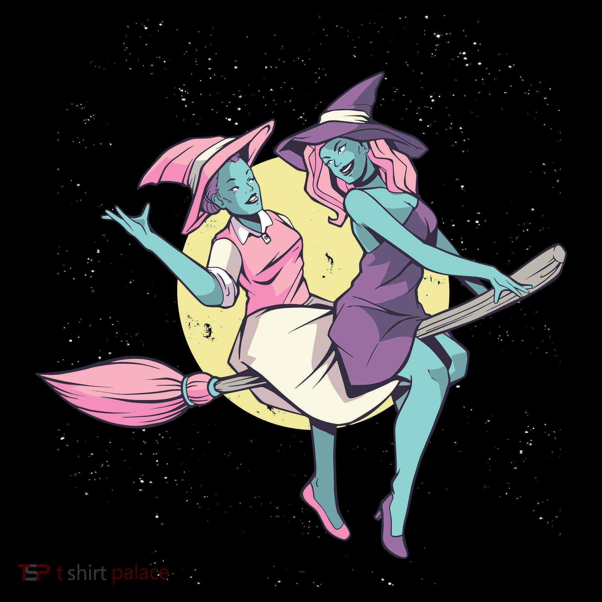 Retro Witches Flying Ornament