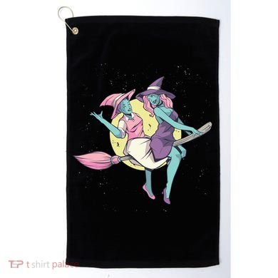 Retro Witches Flying Golf Towel