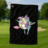 Retro Witches Flying Golf Towel thumb 1