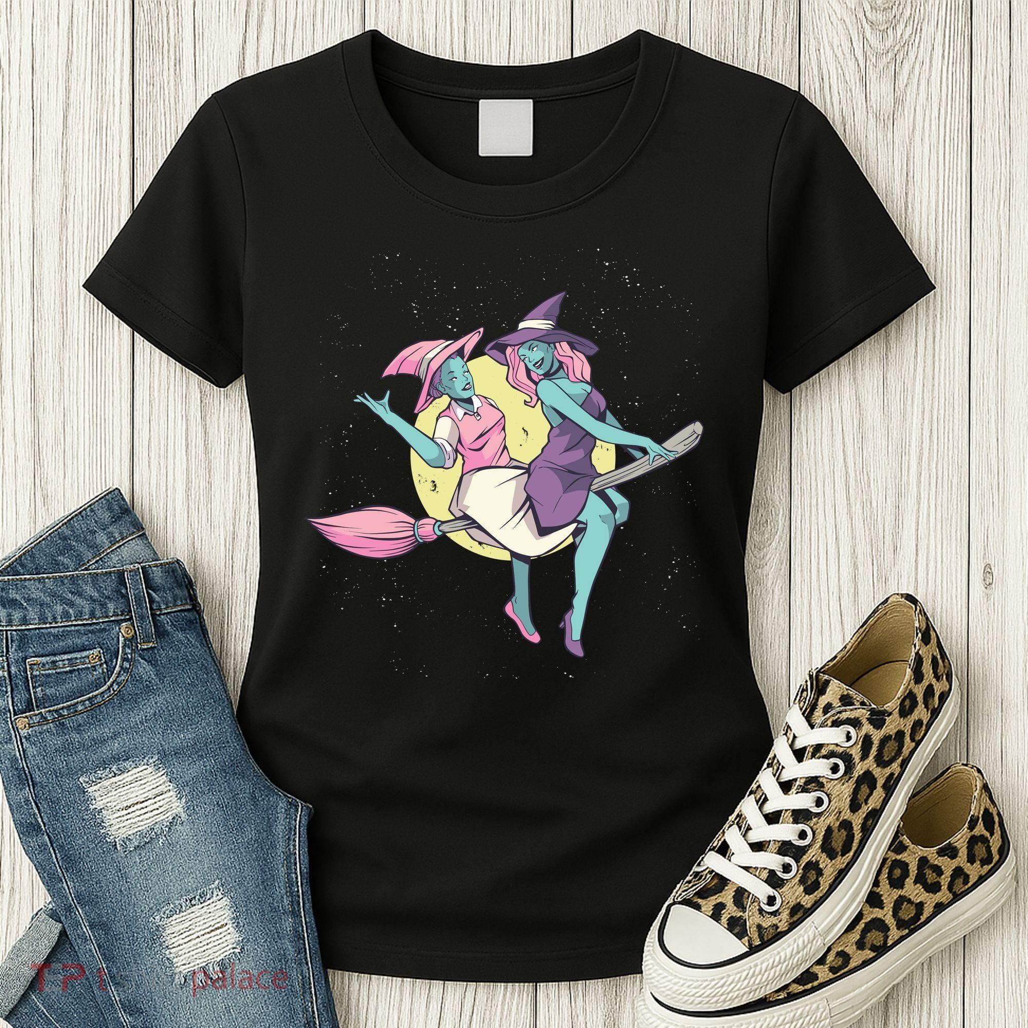 Retro Witches Flying Women's T-Shirt