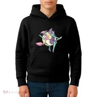 Retro Witches Flying Kids Hoodie thumb 4