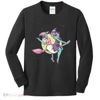 Retro Witches Flying Kids Long Sleeve Shirt thumb 0